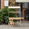 Large Wooden 3 Tier Rolling Table Cart with 2 Wheels for Home Decor Modern Wagon with Shelves for Display Rack, Coffee Station, Food Stand, Beverage Bar, and Tea Stall